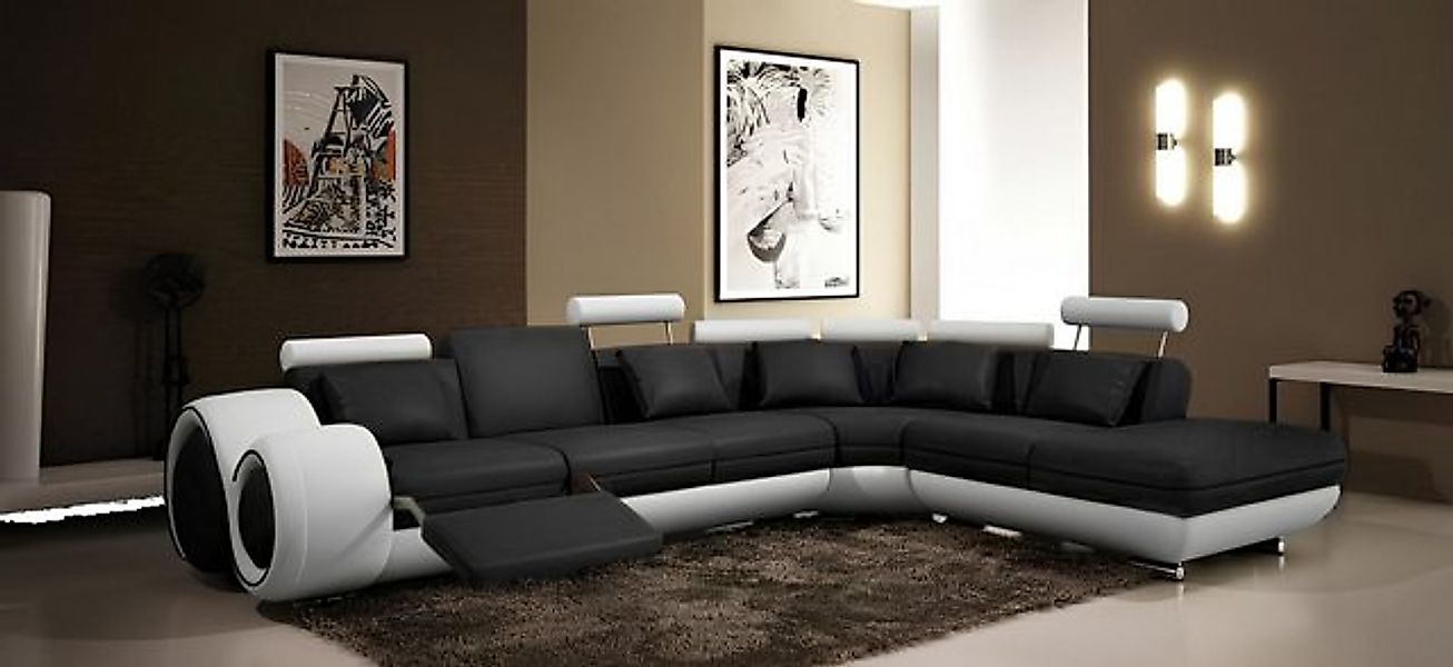 JVmoebel Ecksofa LEDERSOFA LEDERCOUCH mit USB GARNITUR SOFA WOHNLANDSCHAFT günstig online kaufen