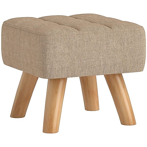 HOMCOM Fußhocker mit Leinenoptik, Holzbeine (Moderner günstig online kaufen