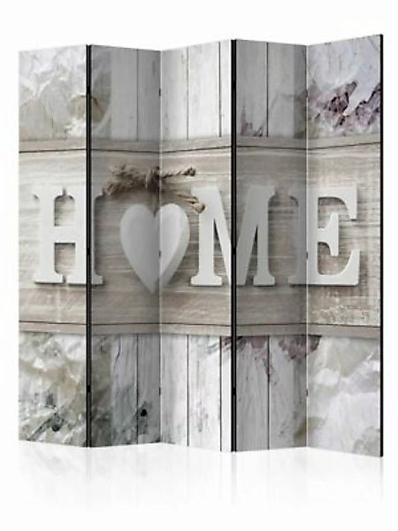 artgeist Paravent Room divider – Inscription Home mehrfarbig Gr. 225 x 172 günstig online kaufen