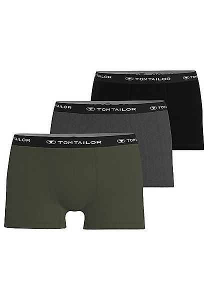 TOM TAILOR Boxershorts Buffer (3er Pack) weich, bequem, basic, eng, Logobun günstig online kaufen