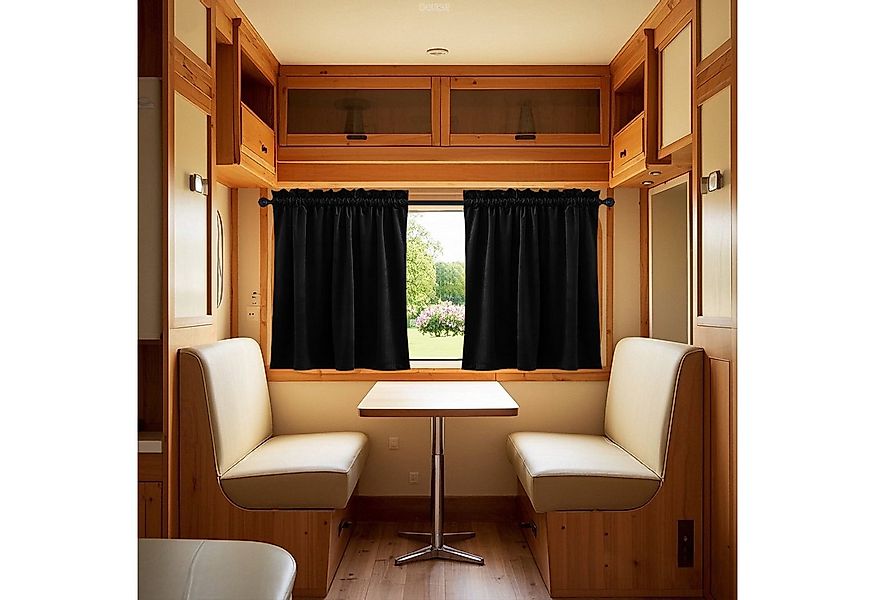 LMaxhome Vorhang Samt Verdunklungsvorhänge Kurz Fenster Schwarz Stangentasc günstig online kaufen