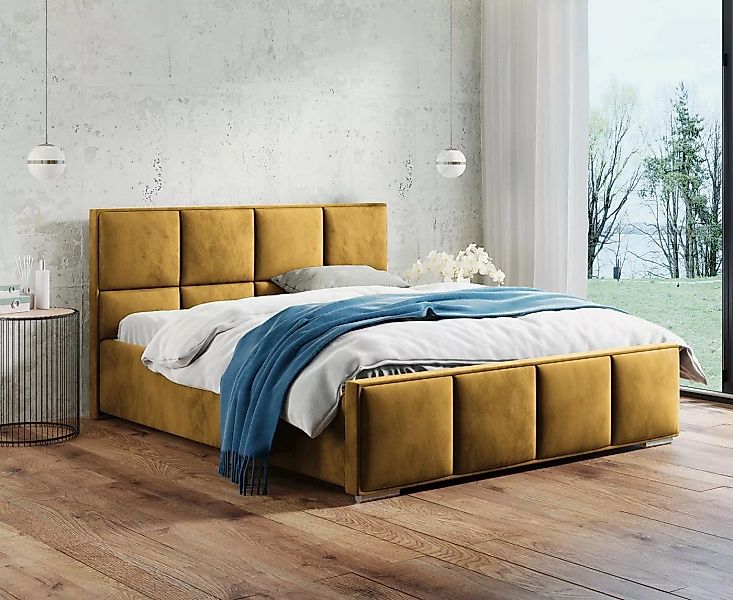Beautysofa Polsterbett Quatro (140 / 160 / 180 cm), Metallgestell, Bett mit günstig online kaufen