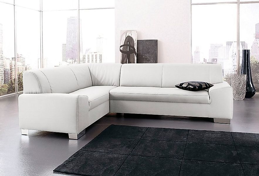 DOMO collection Ecksofa »Alisson, zeitlose Optik, flache Armlehnen, L-Form« günstig online kaufen