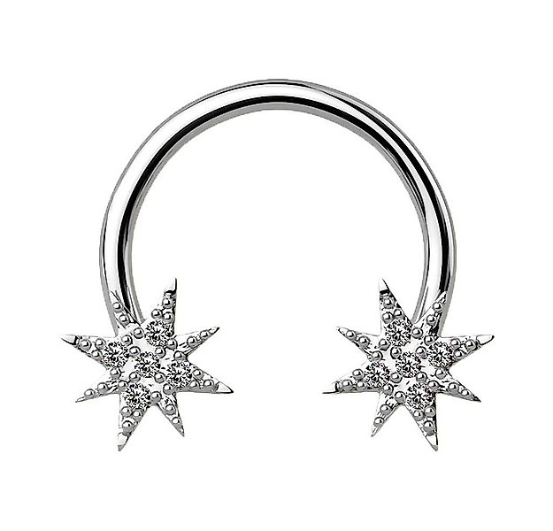 Taffstyle Piercing-Set Lippen Ohr Hufeisen Kristall Sterne Labret, Piercing günstig online kaufen