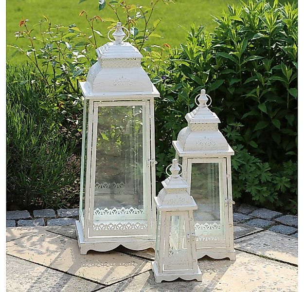 Grafelstein Kerzenlaterne Laterne LUGANO creme weiß antik aus Metall Orname günstig online kaufen