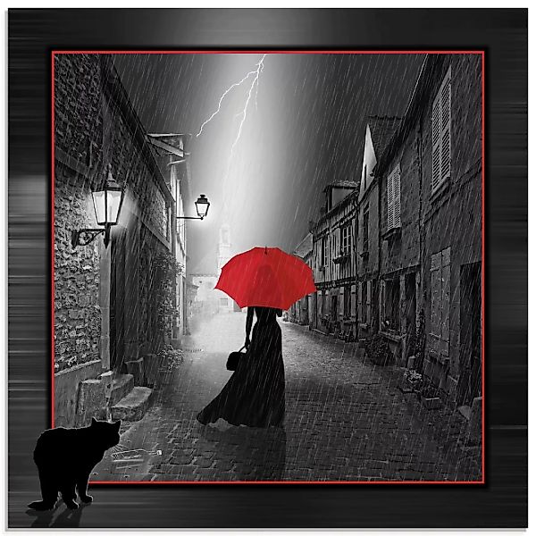 Artland Glasbild "Die Frau mit dem roten Schirm 2", Frau, (1 St.) günstig online kaufen