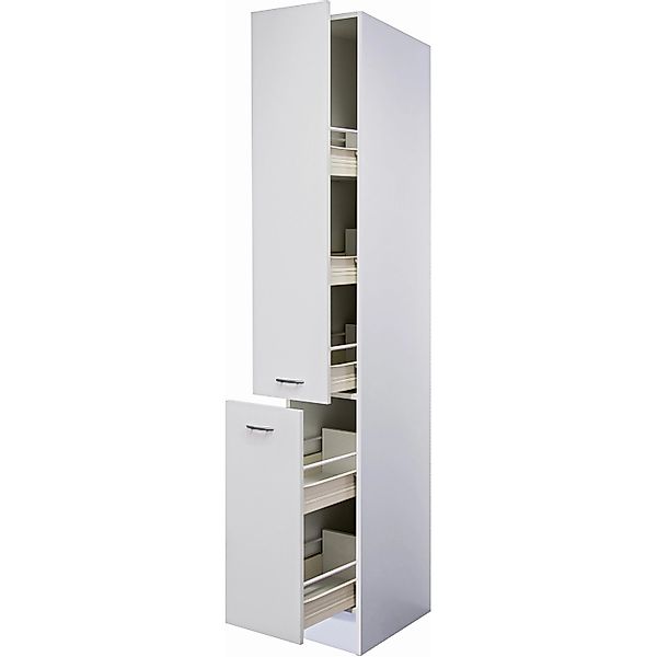 Flex-Well Classic Küchen-Apothekerschrank Wito 200 cm x 30 cm x 57 cm Weiß günstig online kaufen