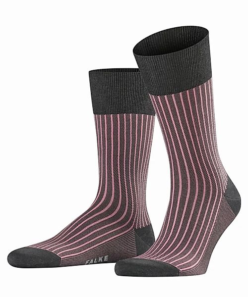 FALKE Oxford Stripe Herren Socken, 43-44, Grau, Rippe, Baumwolle, 13379-309 günstig online kaufen