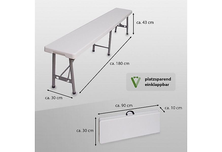 TRUTZHOLM Bierzeltgarnitur Bierzeltbank 4 Personen Kunstoff 180 cm Klappban günstig online kaufen