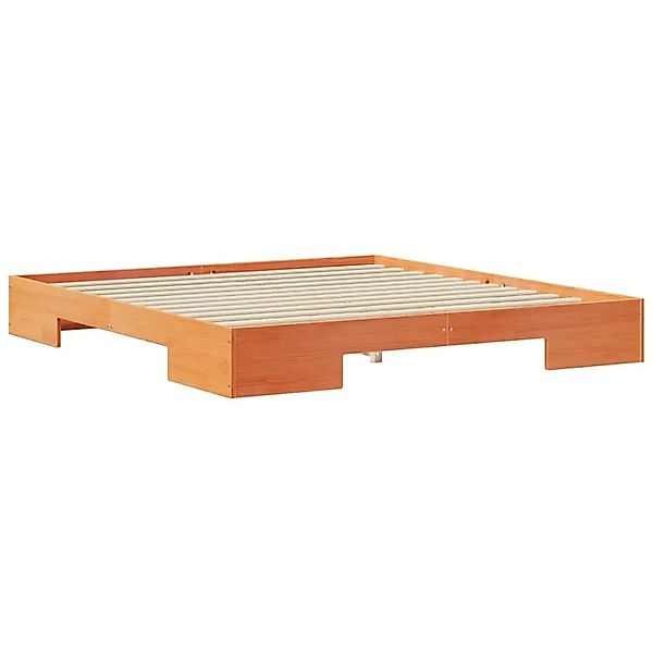 vidaXL Bodenbettgestell Braun 200 x 200 cm Massivholz Kiefer 873018 günstig online kaufen