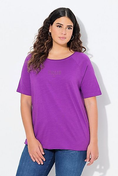 Ulla Popken T-Shirt Shirt Ringel Rundhals Halbarm offenkantig günstig online kaufen