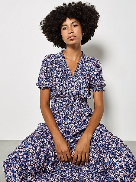 Apricot Maxikleid Maxikleid mit verspielten Blumen und Stufen günstig online kaufen
