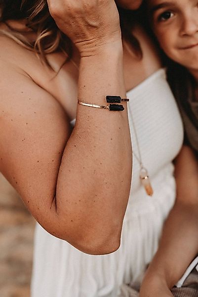 Crystal and Sage Jewelry Armreif Turmalin Armreif vergoldet günstig online kaufen