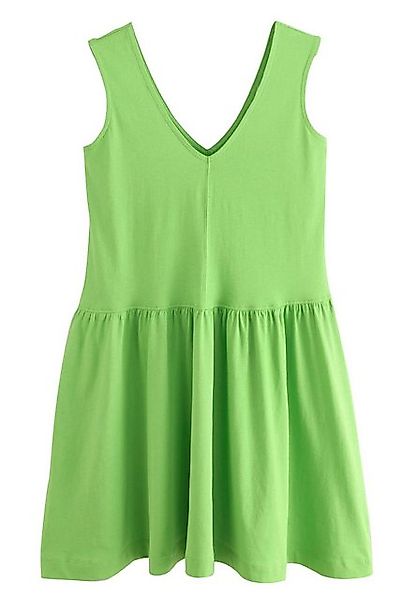 Next Sommerkleid Minikleid mit V-Ausschnitt aus Baumwolljersey (1-tlg) günstig online kaufen