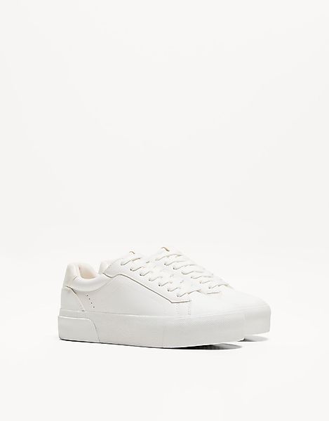 Bershka Sneaker Mit Fersenkappen-Detail Und Animalprint Damen 35 Weiss günstig online kaufen