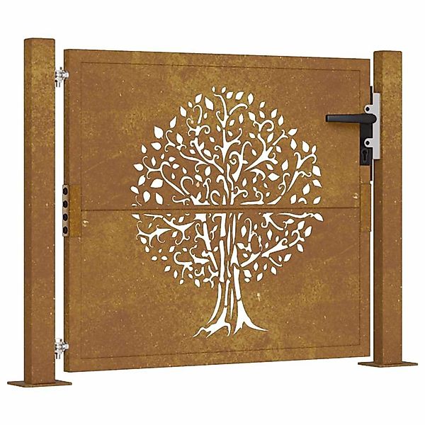 vidaXL Gartentor 105x130 cm Cortenstahl Baumdesign 153216 günstig online kaufen