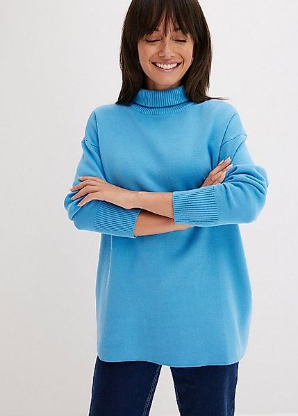 bonprix Strickpullover Gerippter Pullover aus reiner Baumwolle günstig online kaufen