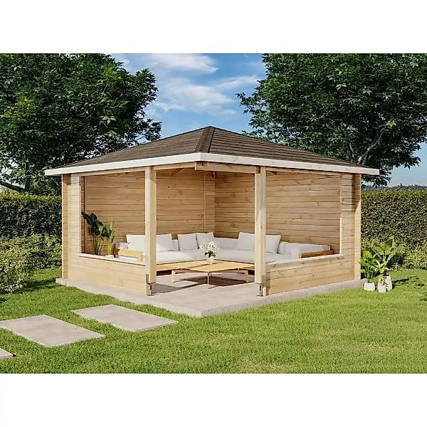 Alpholz Holz-Gartenhaus Maik-40 Spitzdach Unbehandelt 920 cm x 425 cm günstig online kaufen