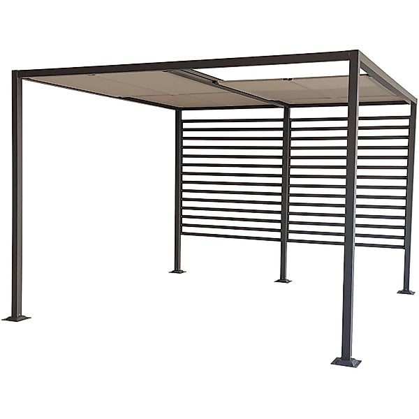 Jet-Line Gartenpavillon Amun aus Alu mit Schiebedach 3 x 4 Meter in Anthraz günstig online kaufen