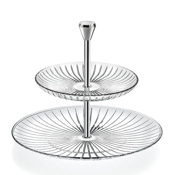 Etagere 2-stöckig Sunbeam Cup Cake Ständer 22cm Glas Metall günstig online kaufen