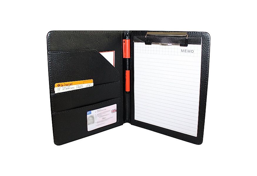 Kurtzy Konferenzmappe Schwarzes Kunstleder Notizbuch A5 (1-St) günstig online kaufen