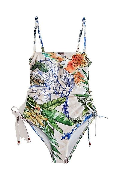 Next Badeanzug Bauchformender Bandeau-Badeanzug mit Beinrüschen (1-St) günstig online kaufen