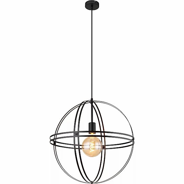 GLOBO Pendelleuchte schwarz Metall H/D: ca. 120x50 cm E27 1 Brennstellen günstig online kaufen