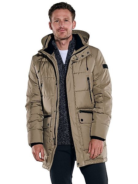 Engbers Langjacke Herren Steppjacke mit abnehmbarer Kapuze, Beige günstig online kaufen
