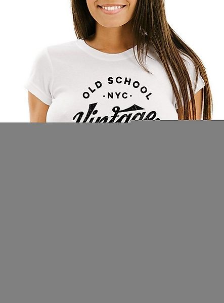 Neverless Print-Shirt Damen T-Shirt College Style Schriftzug Oldschool Vint günstig online kaufen