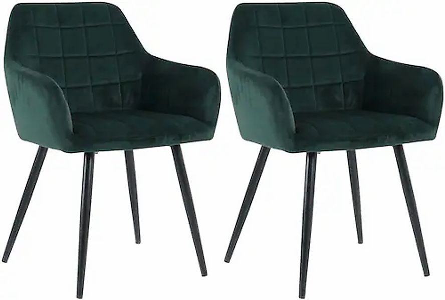 INOSIGN 4-Fußstuhl, (Set), 2 St., Samt, mit Quadratsteppung innen günstig online kaufen