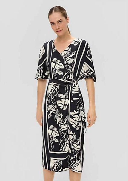 s.Oliver BLACK LABEL Minikleid Satiniertes Viskose-Kleid mit All-over-Print günstig online kaufen