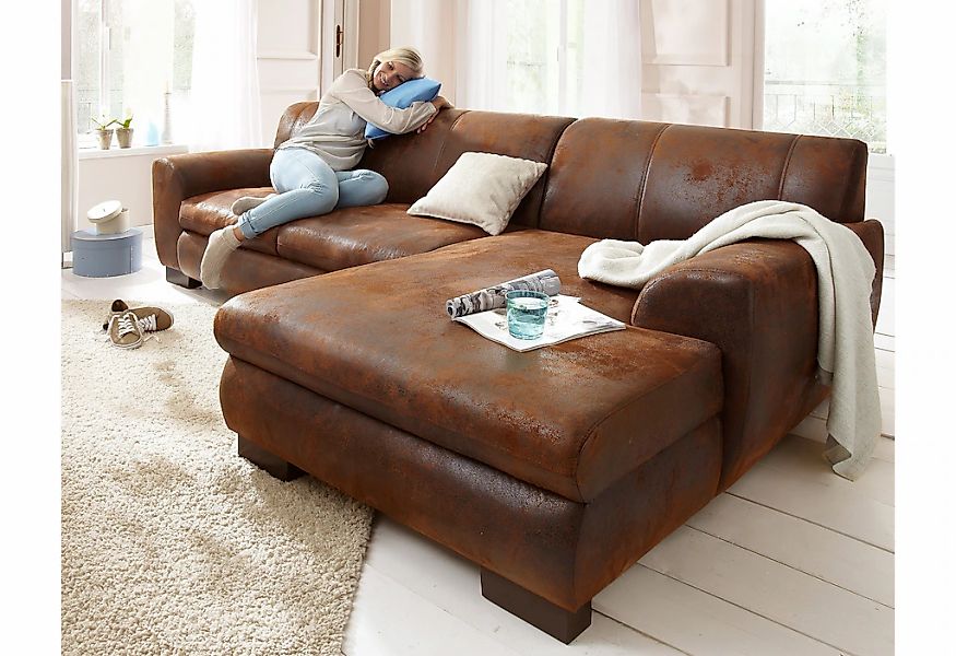 Home affaire Ecksofa "Nika zeitlos und elegant, L-Form", wahlweise mit Bett günstig online kaufen