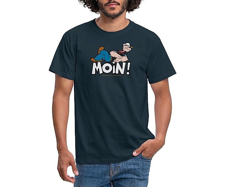 Spreadshirt T-Shirt Popeye Faulenzen Mit Schrift Moin Männer T-Shirt (1-tlg günstig online kaufen
