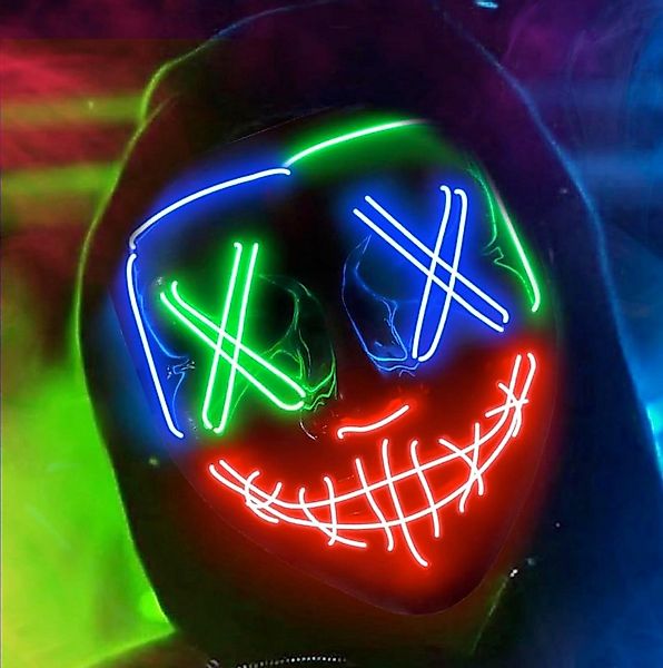 TK Gruppe Verkleidungsmaske LED Horror Maske inspiriert von Purge – mit 3 L günstig online kaufen