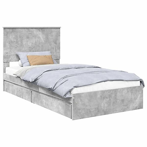 vidaXL Stauraumbett Betongrau 100 x 200 cm Holzwerkstoff 3411239 günstig online kaufen