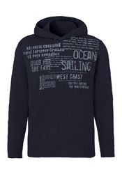John Devin Kapuzenshirt Langarmshirt bedruckt mit Kapuze aus strukturierter günstig online kaufen