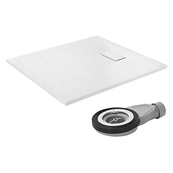 LuxeBath Duschwanne 100x90 cm Weiß mit Ablaufgarnitur aus SMC H:3 cm günstig online kaufen