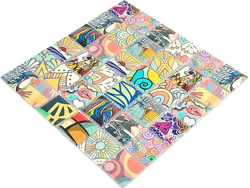 Mosani Mosaikfliesen Keramikmosaik Mosaikfliesen mehrfarben bunt glänzend günstig online kaufen