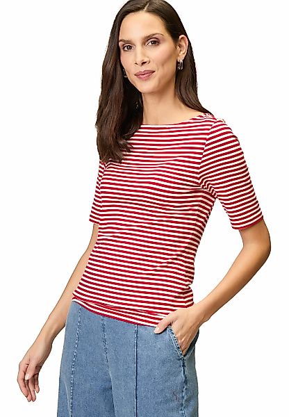 Zero Kurzarmshirt "zero Damen Streifenshirt mit U-Boot Ausschnitt", (1 tlg. günstig online kaufen