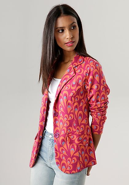 Aniston SELECTED Kurzblazer mit fantasievollem Jacquard-Muster günstig online kaufen