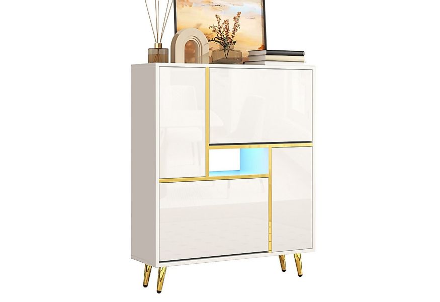 MODFU Schuhschrank mit Hochglanzfront (Schuhbank, Schuhregal, Schuhkommode, günstig online kaufen