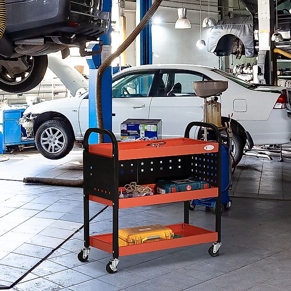 HOMCOM Werkbank 100 kg belastbar, rot, ideal für Garage, stabil & vielseiti günstig online kaufen