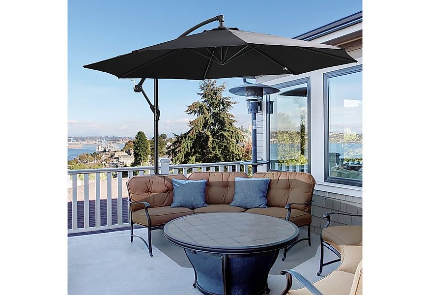 Outsunny Ampelschirm Sonnenschirm Rund, Stahlbogenstäbe und Stahl-Stehstäbe günstig online kaufen