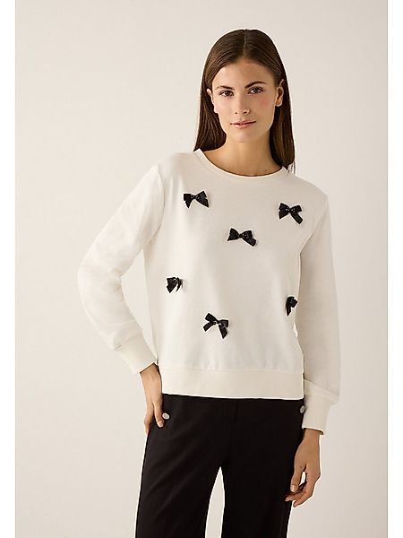 MORE&MORE Sweatshirt süßes Sweatshirt Schleifen-Applikation günstig online kaufen