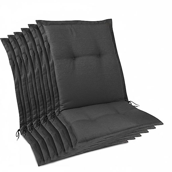 Beautissu 6er Set Premium Gartenstuhlauflage Niedriglehner 105x50x7cm Anthr günstig online kaufen