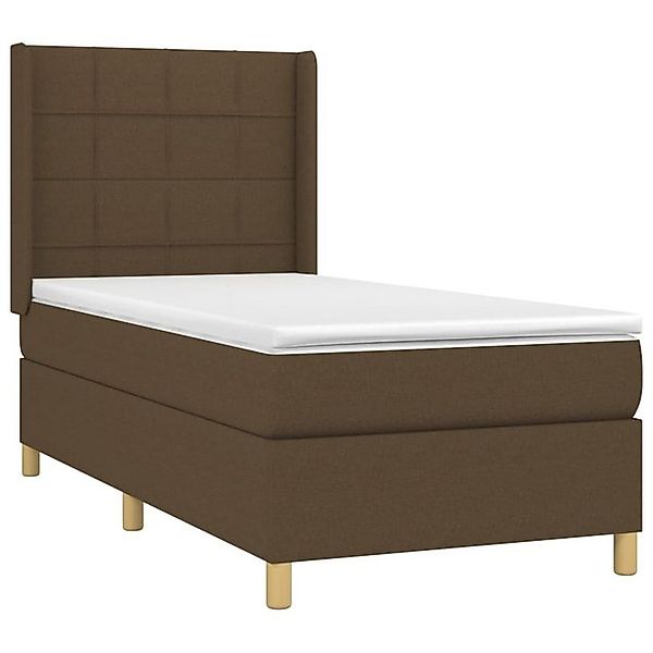 vidaXL Bett Boxspringbett mit Matratze Dunkelbraun 80x200 cm Stoff günstig online kaufen