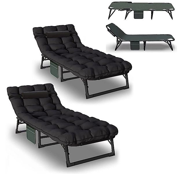 Divit Gartenliege 2x Klappbarer Liegestuhl KL3 Außen Gartenliege mit Matrat günstig online kaufen
