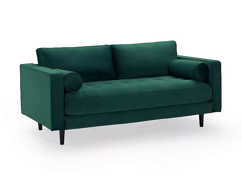 Sofa 2-Sitzer samt grün 184 cm Merini günstig online kaufen
