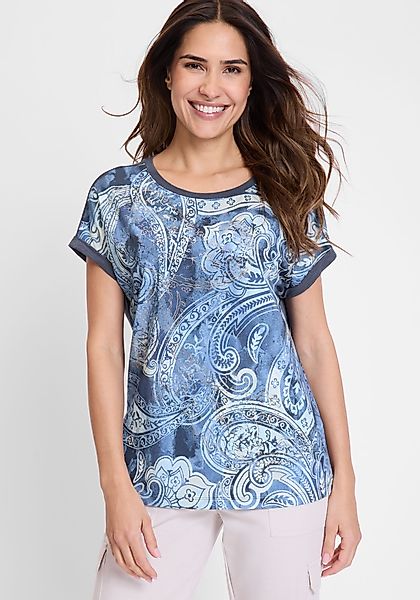 Olsen Rundhalsshirt (1-tlg) mit Panneaux-Print günstig online kaufen