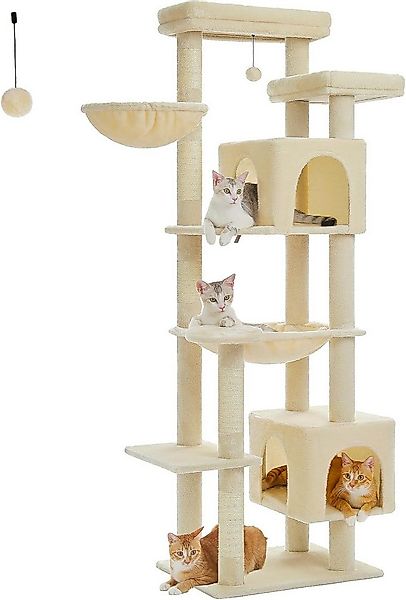 Purpurra Kratzbaum 7 Stocke mit großen Höhlen und Hängematte, 175 cm günstig online kaufen